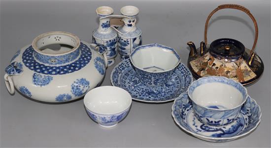 A group of Oriental ceramics inc 2 tea bowls and saucers